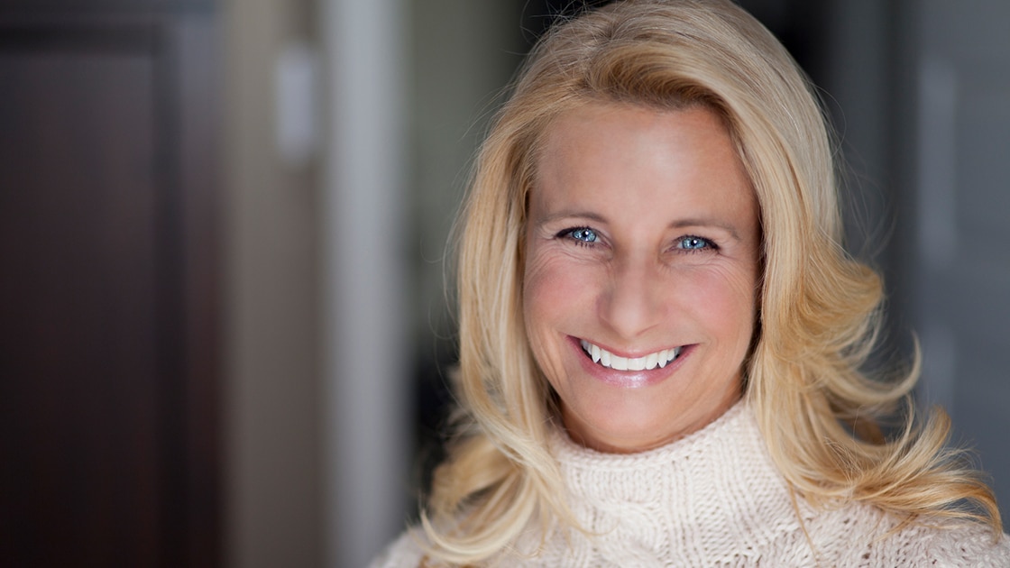 Blonde Woman White Sweater